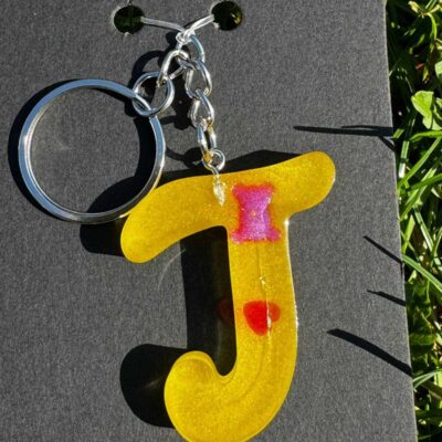 Schlüsselanhänger / Gelb / Buchstabe J