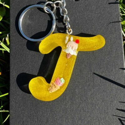 Schlüsselanhänger / Gelb / Buchstabe T