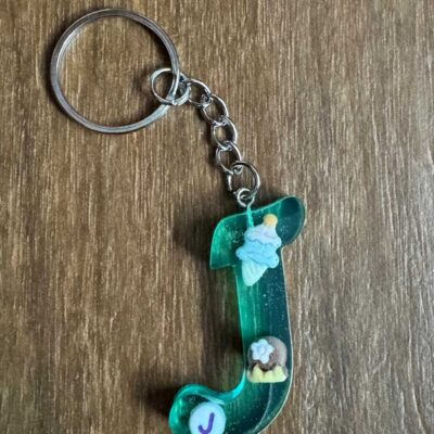 Schlüsselanhänger / Grün / Buchstabe J