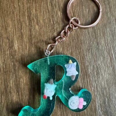 Schlüsselanhänger / Grün / Buchstabe R