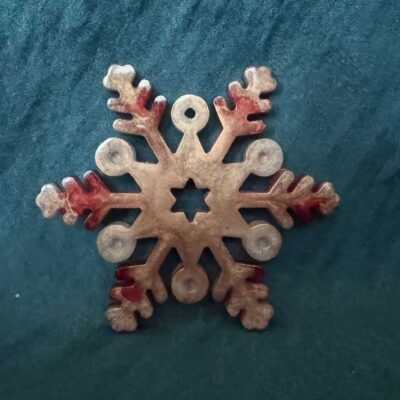Schneeflocke / Perlmutt / Gold / Rot