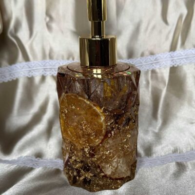 Seifenspender / Transparent / Gold Flöckchen / Orange / Sternanis / Zimt / Apfel