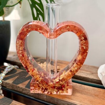 Herzvase / Transparent / Glitzer
