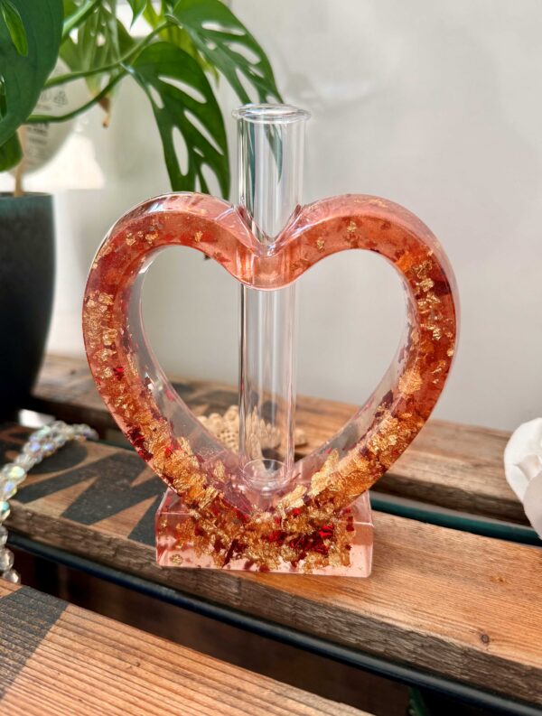 Herzvase / Transparent / Glitzer